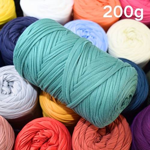 premium t shirt yarn 200g elastic fabric knitting yarn in vibrant colors ideal for crochet projects like bags baskets decor diy crafts