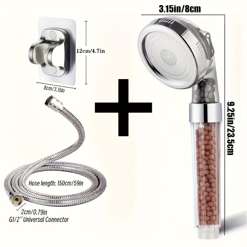 Showerhead 3-speed Detachable Handheld Bath Showerhead Bracket Set