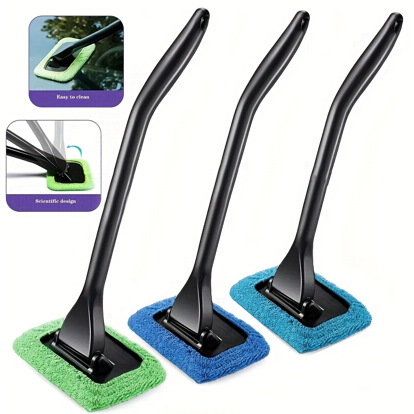 

3 Pack Windshield Cleaner, Cleaning Tool Kits Microfiber Car Wiper Cleaner Glass Brush, Anti-fogging, Easy To Clean, 3 Hoods + 3 Covers
