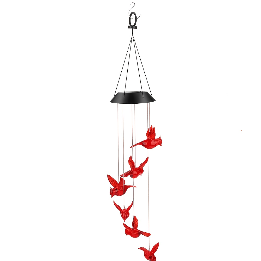 TEMU Solar-powered Wind Chime Lights For Outdoor Use, Featuring Waterproof Design And Vibrant Colors, Perfect For Decorating Your Yard Or Park,