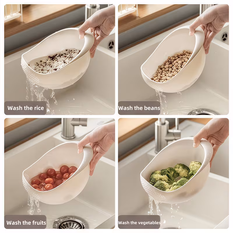 1pc durable strainer bowl with built in for ly rinsing small and kitchen prep materials ideal for draining cooked pasta vegetables multi purpose colander water drainage practical kitchen gadget Product details 3