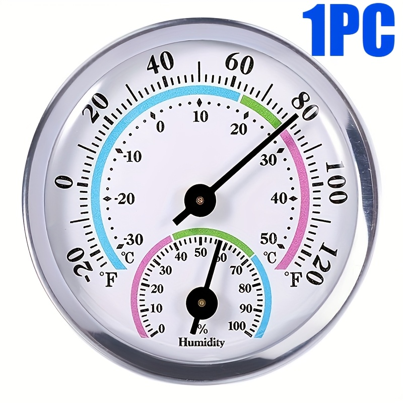 Image of 1pc Portable 2-in-1 Thermometer And Hygrometer - Aluminum Alloy, Battery-free, Ideal For Greenhouse Temperature And Humidity