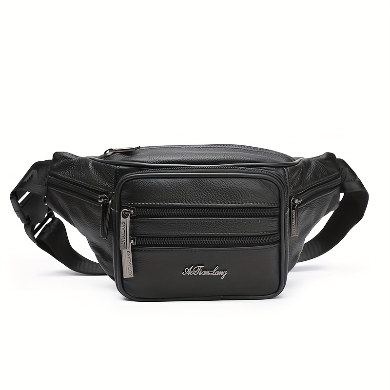 Genuine Leather Men's Chest Bag Layer Cowhide Shoulder Bag Men's Sports Casual Crossbody Multi-pocket Mobile Phone Bag Coin Purse