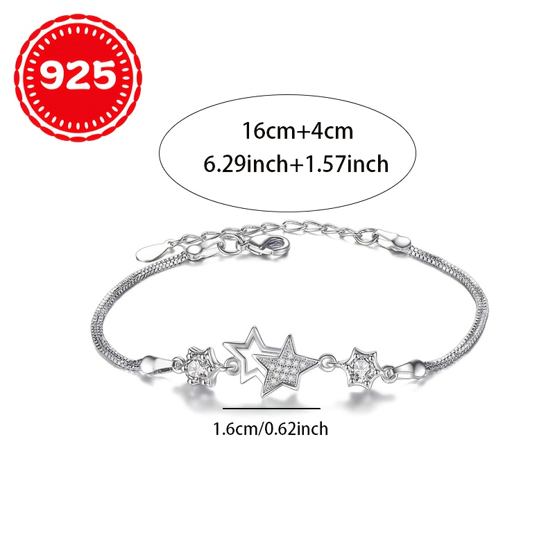 925 Silver Hypoallergenic Star Bracelet for Women