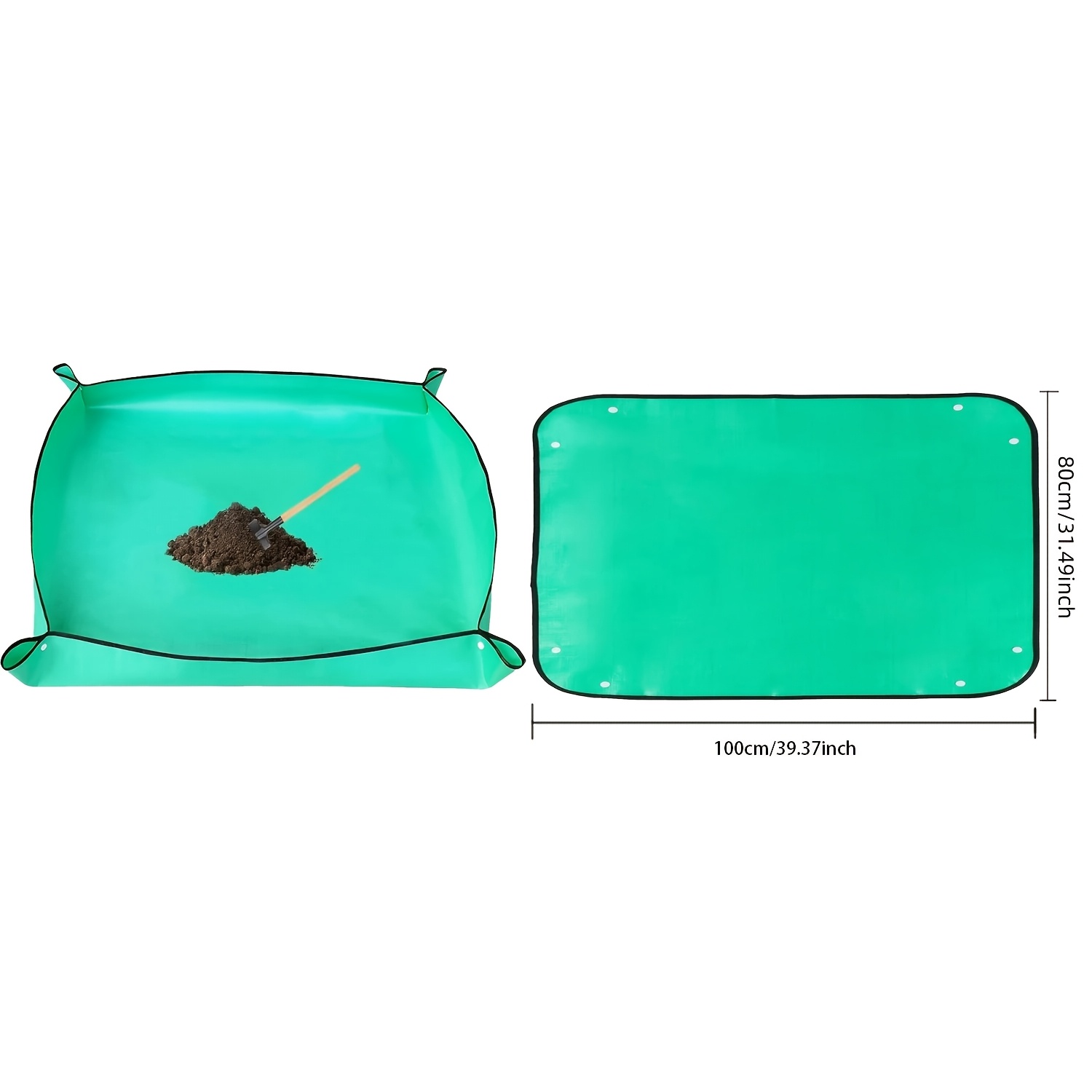TEMU Grand tapis de potage pour plantes, plateau de jardin pliable, tissu de plantation PE robuste pour le intérieur/extérieur, tapis de repotage de