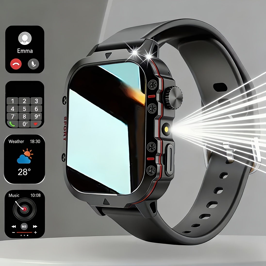 Nouvelle Montre Connectée Unisexe | Cadeau de Saint-Valentin - Appels/Textos Sans Fil/Modes Sportifs Multiples/Contrôle de Caméra à Distance/Capteur de Fitness, Compatible iPhone et Android, Chargement USB, Bracelet en , Connectivité Intelligente, Style Moderne, Écran LCD, Idéale pour