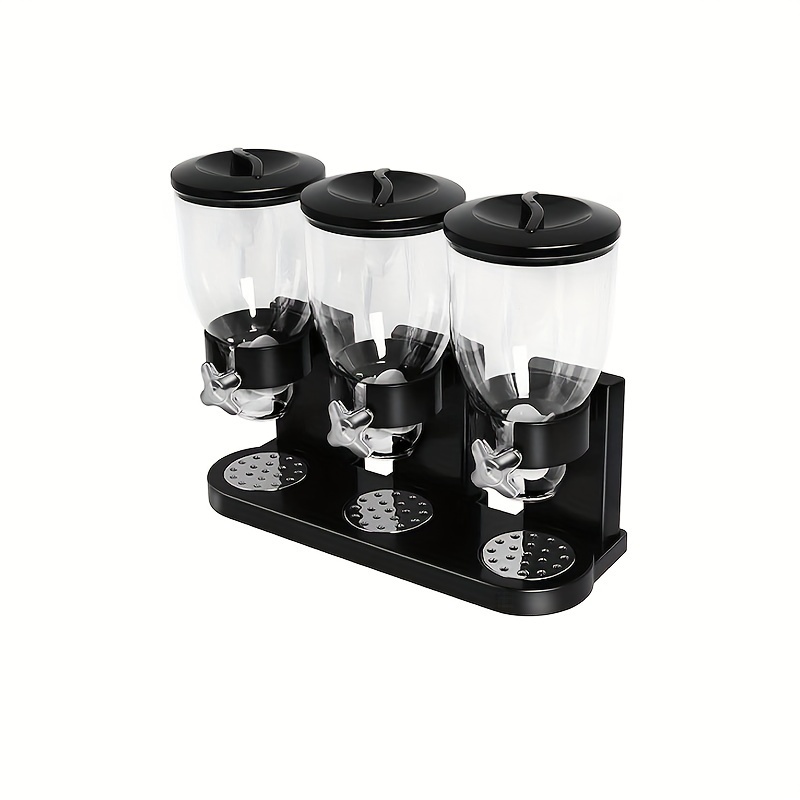 TEMU 3-bucket Cereal Storage Machine Large Capacity Triple Head Cereal Dispenser - Countertop Storage And Easy To Operate,adjustable Portion