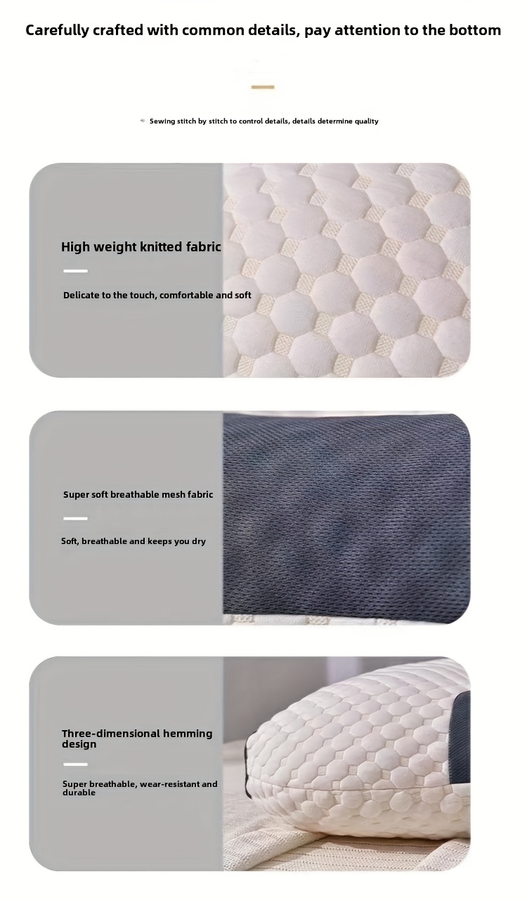 2pcs soft knit neck pillows adjustable ergonomic support high quality polyester core removable cover white with black panels contoured design for neck details 6