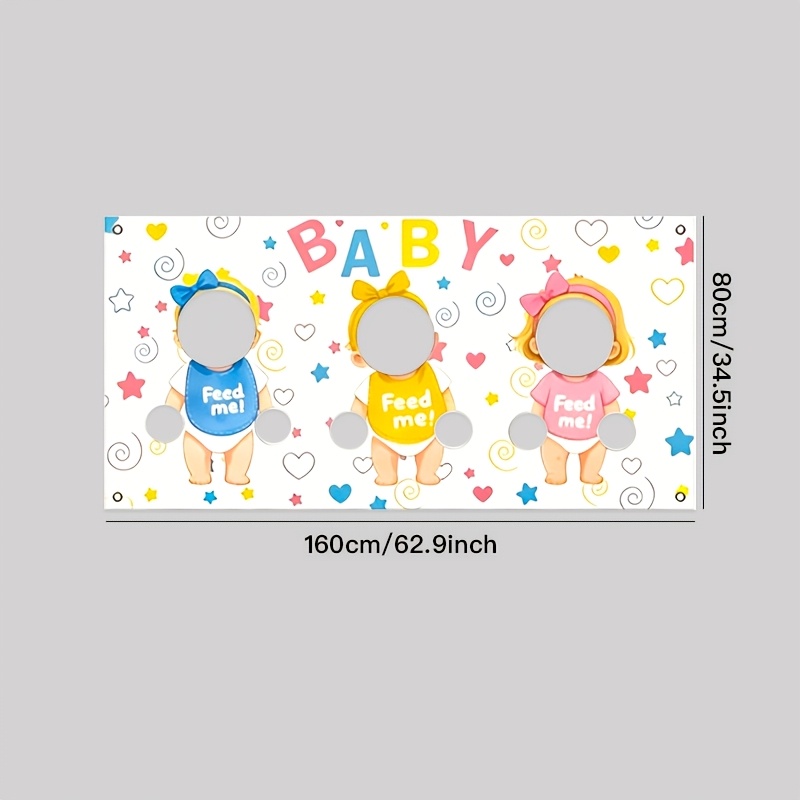 TEMU Bannière de fête 2D Plate, 2D Plate, 2D Plate en polyester de qualité supérieure, 1 pièce, taille 160X80Cm/63X31.5Inch, jeu d'alimentation pour
