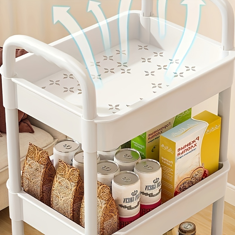 versatile 5 tier white storage rack with wheels   kitchen bathroom living room snacks coffee pods details 9