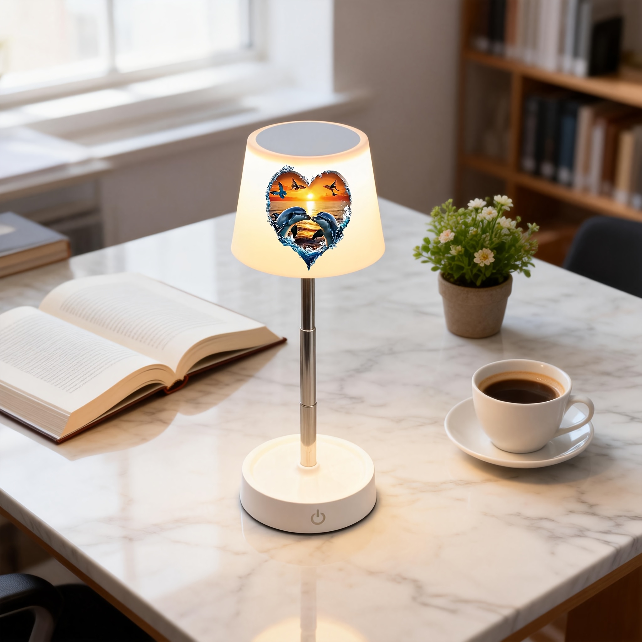 Dolphin Rechargeable Desk Lamp, Height-Adjustable LED Mood Light