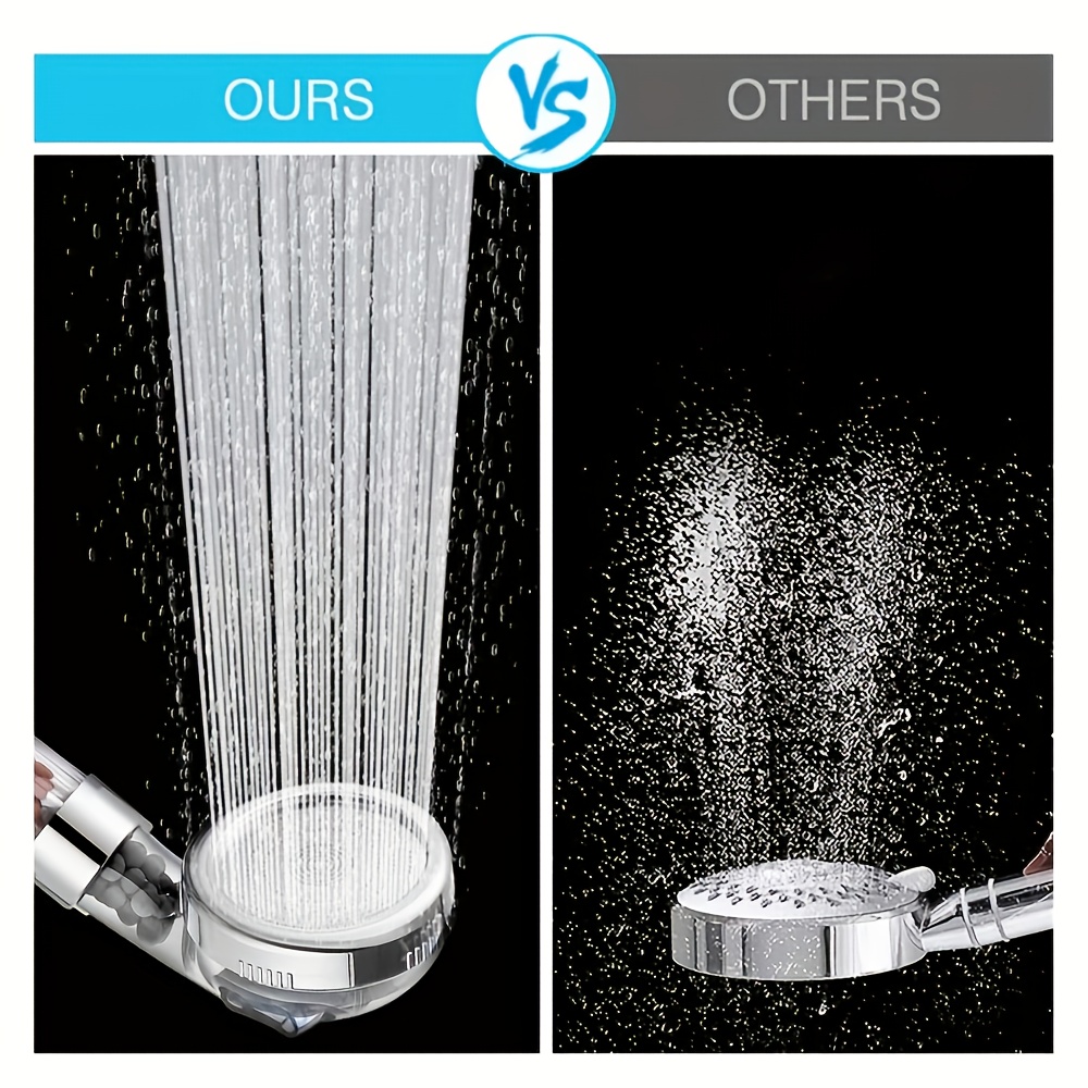 3pcs Handheld Shower Filter Set with Hose and Bracket