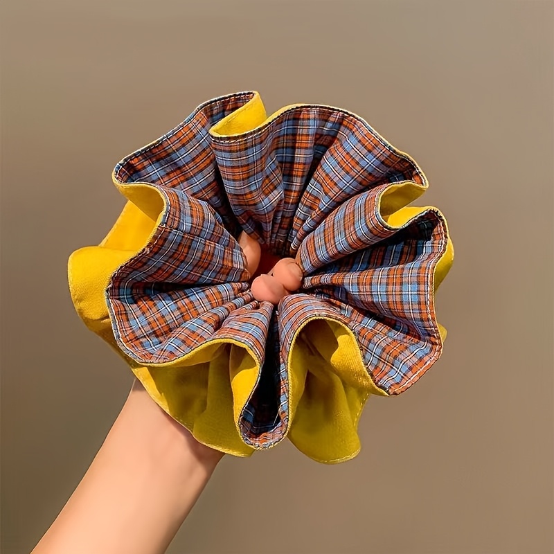 TEMU 1pc Yellow Big Bow Hair Tie Women' Feeling Bun Head Hair Band Temperament All-match Hair Accessory