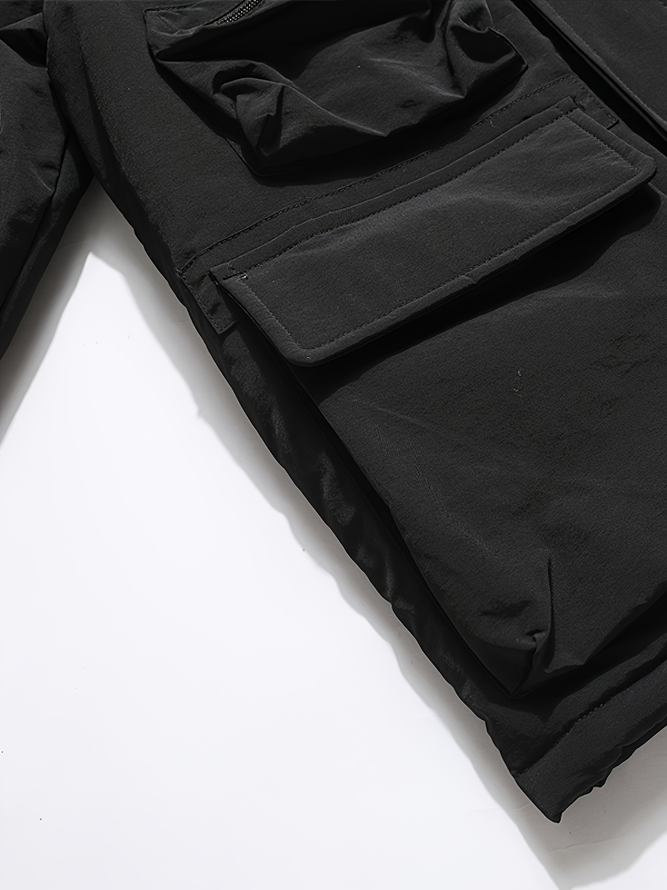 Men's Functional Style Jacket with Thickened Hood and Multi-Pockets