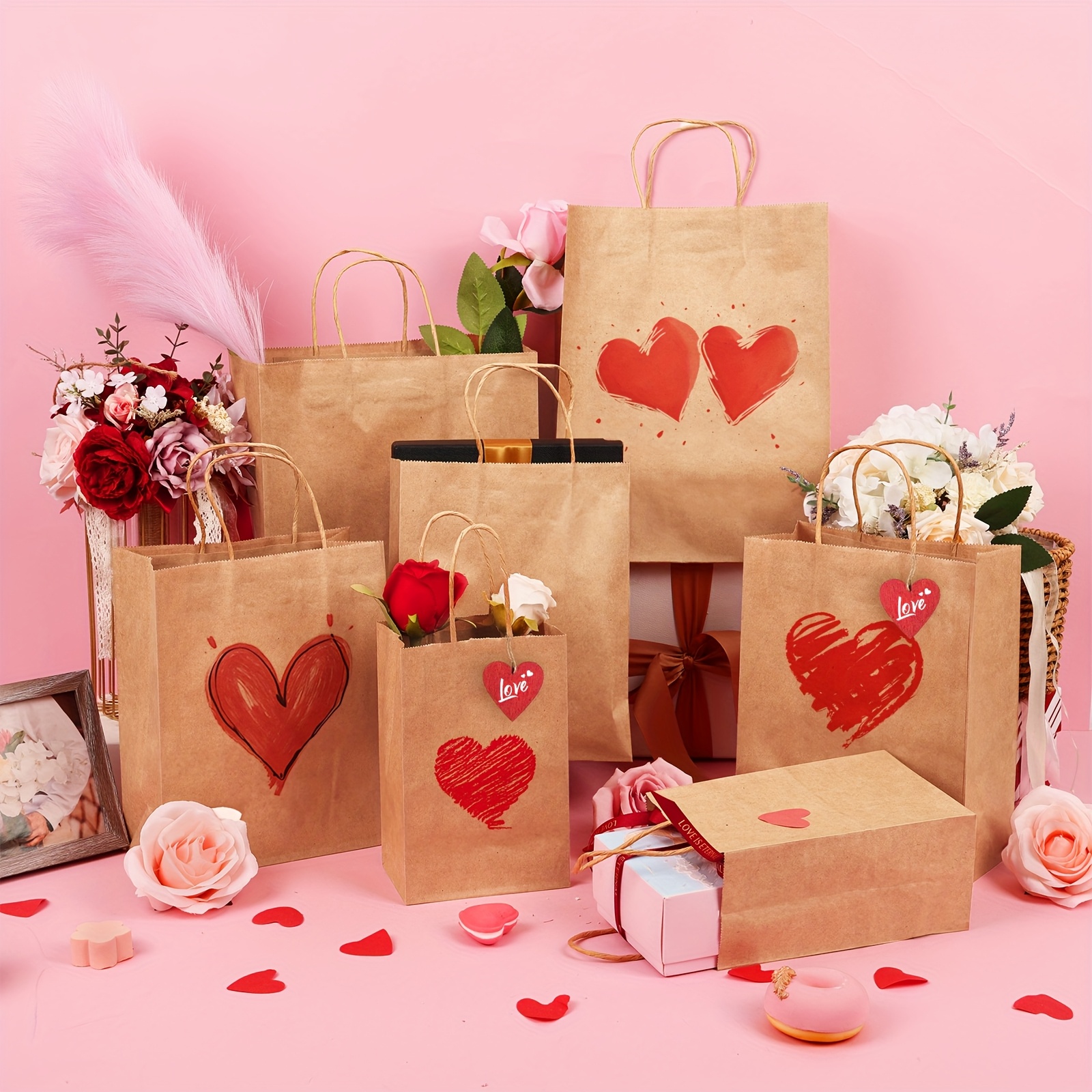 

Superlele 150pcs Brown Paper Gift Bags With Handles Bulk Assorted Sizes Paper Bags Mixed Sizes Retail Bags For Party, Birthday, Shopping, Business, For Valentines Decorations, Gift Wrapping