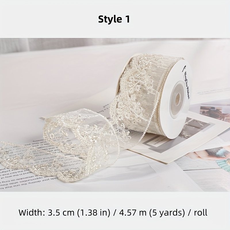 E-shop Eine Rolle (5 Yards) Mesh-Spitzenbesatz-Material, das für handgemachte Schleifen-Haarextensionen, Kleiderrock-Dekoration usw. verwendet werden