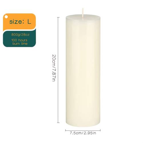 1pc large white cylindrical candle 3 inch diameter over 35 hours memorial candle smokeless decorative piece b shop prop birthday home candle candle holder candle stand