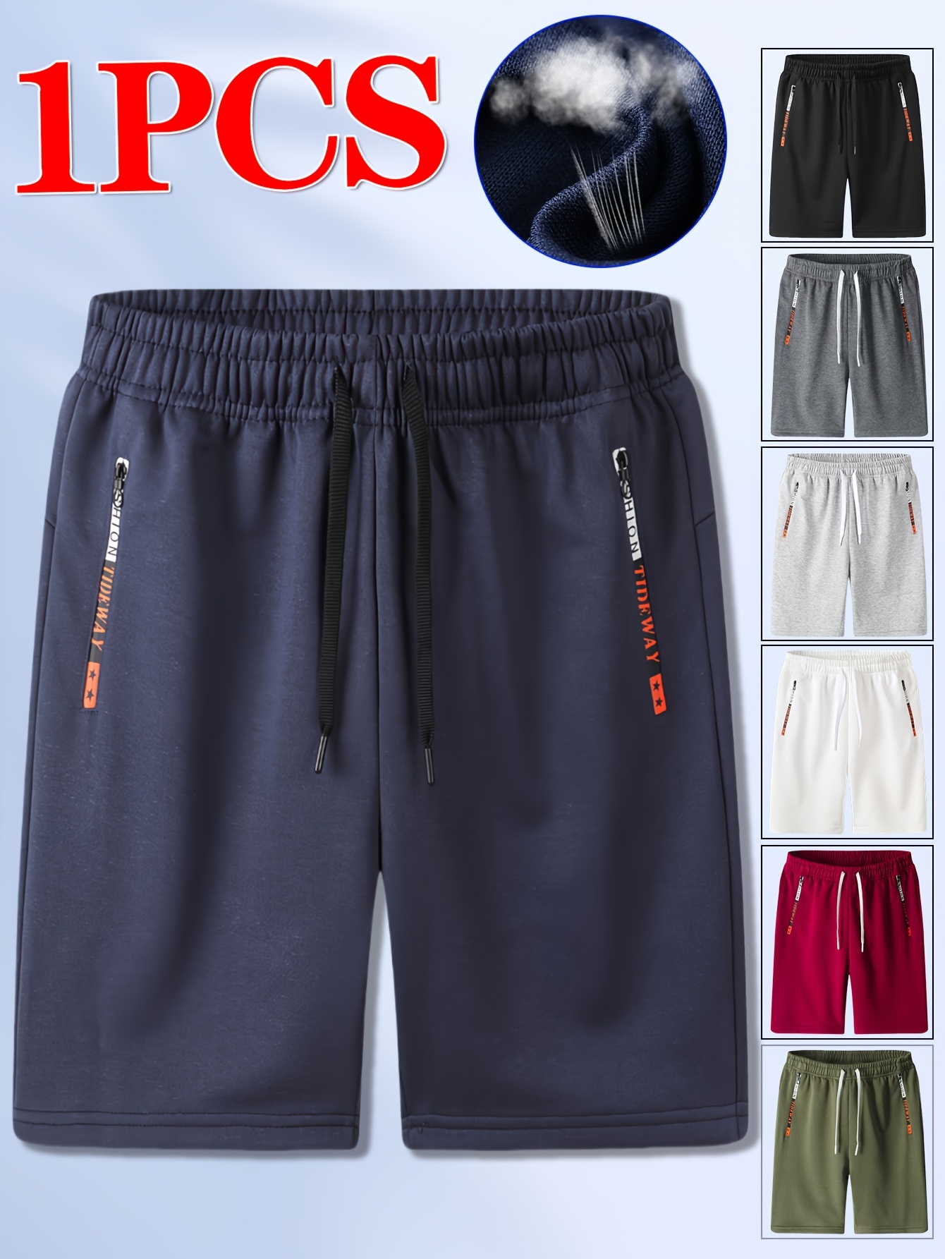 1pc Men's Breathable Knit Athletic Shorts with Elastic Waist & Zipper Pockets - Moisture-Wicking Workout Shorts for Running, Gym, Training, Beach - Multi-Color Options, Smooth Texture Fabric