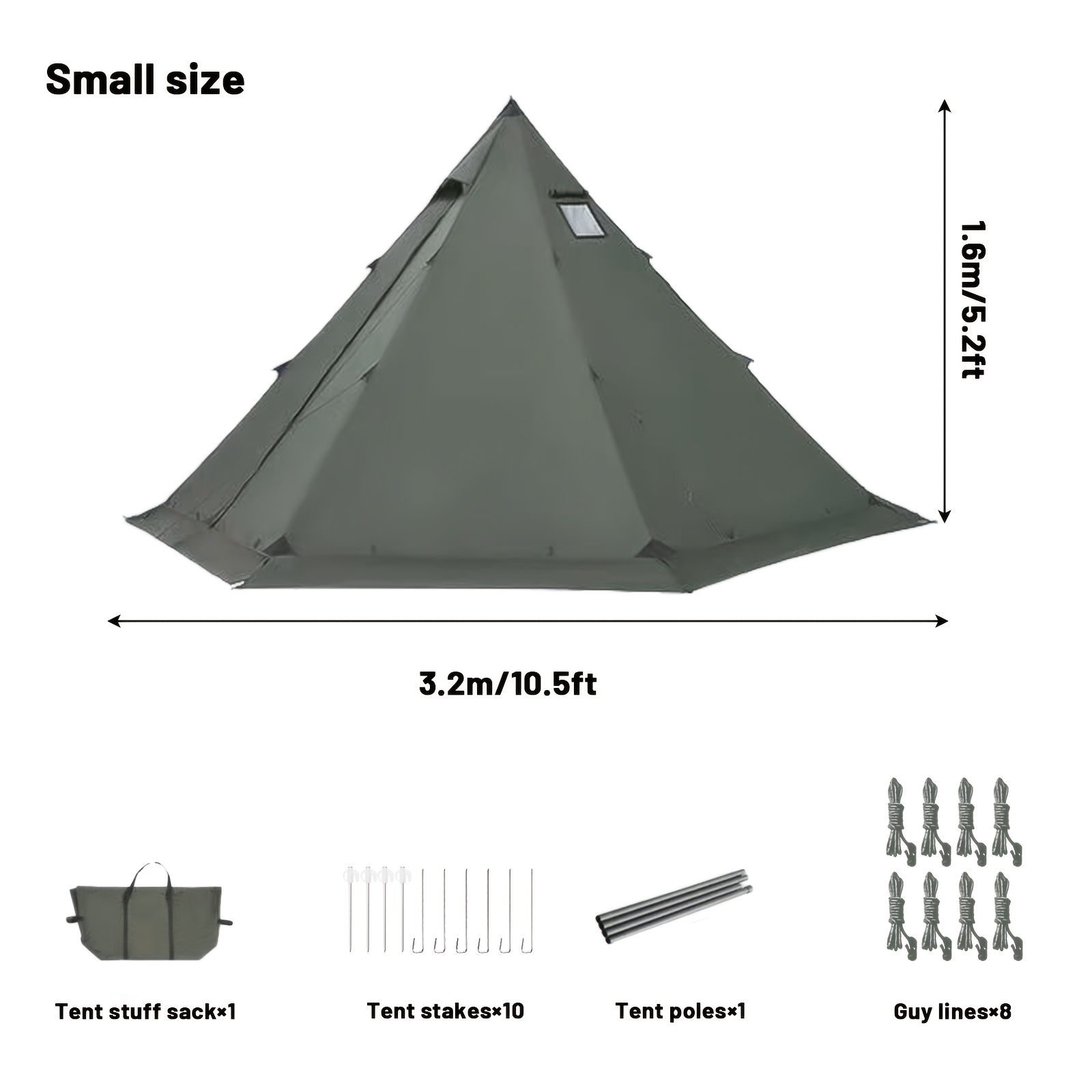 Image of Pakicetus Hot Camping Tent - Ultralight 5.-7.21ft With Chimney Mouth And Snow Skirt For 1-2 Adults For Family Hiking Fishing, Hunting Backpacking Camping