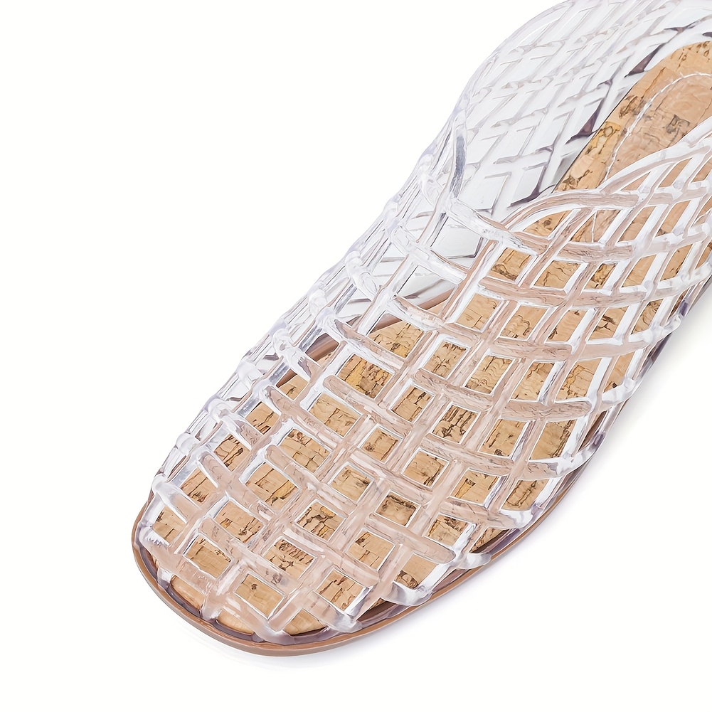 women ballet flats clear hollow ballerina shoes clear jelly Temu
