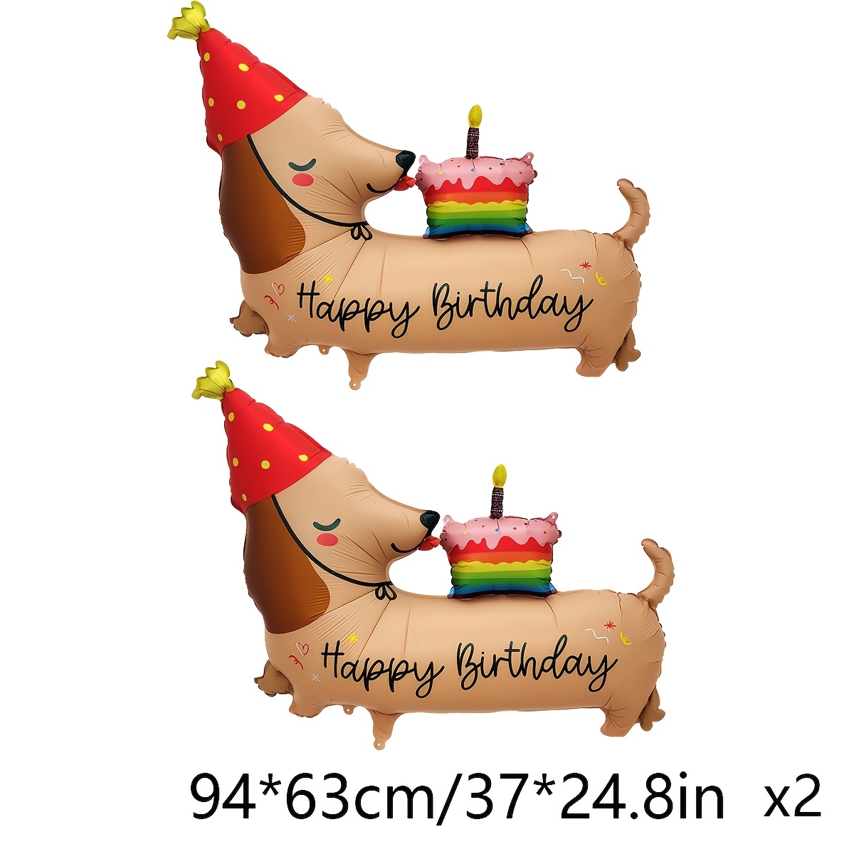 Image of 2/4pcs Cute Cartoon Dachshund Foil Balloons, Perfect For Birthday Party Decorations, Suitable For Animal-themed -themed Parties, For Halloween, Christmas