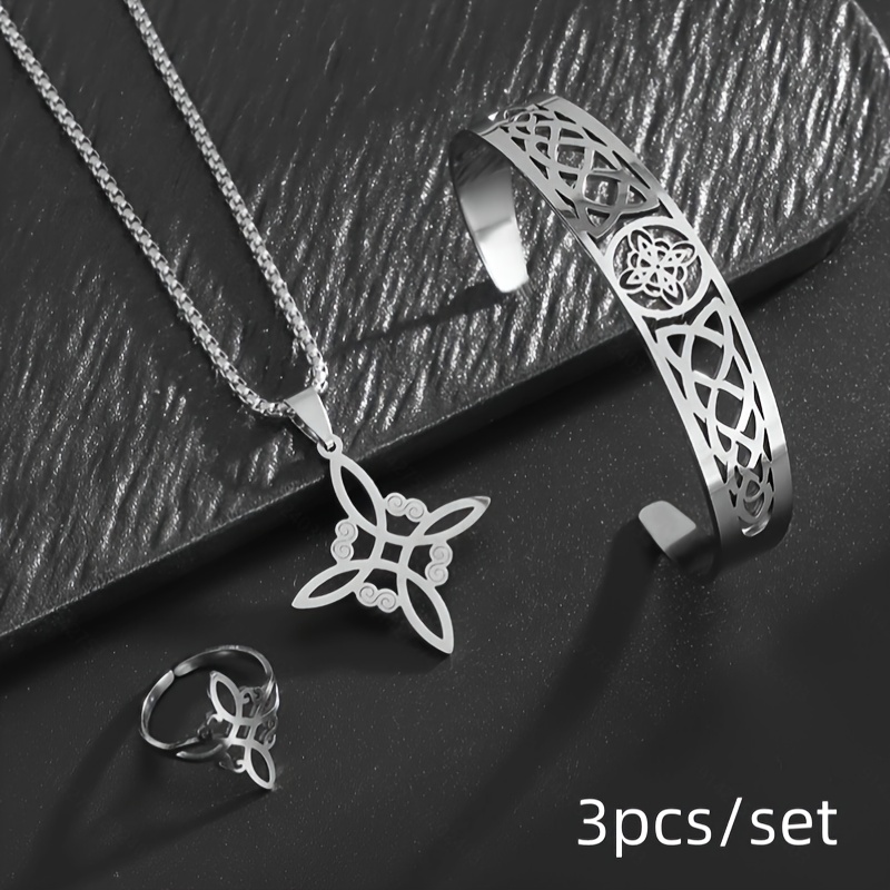 

3 /set Steel Necklace Jewelry De Pendant Women' Jewelry