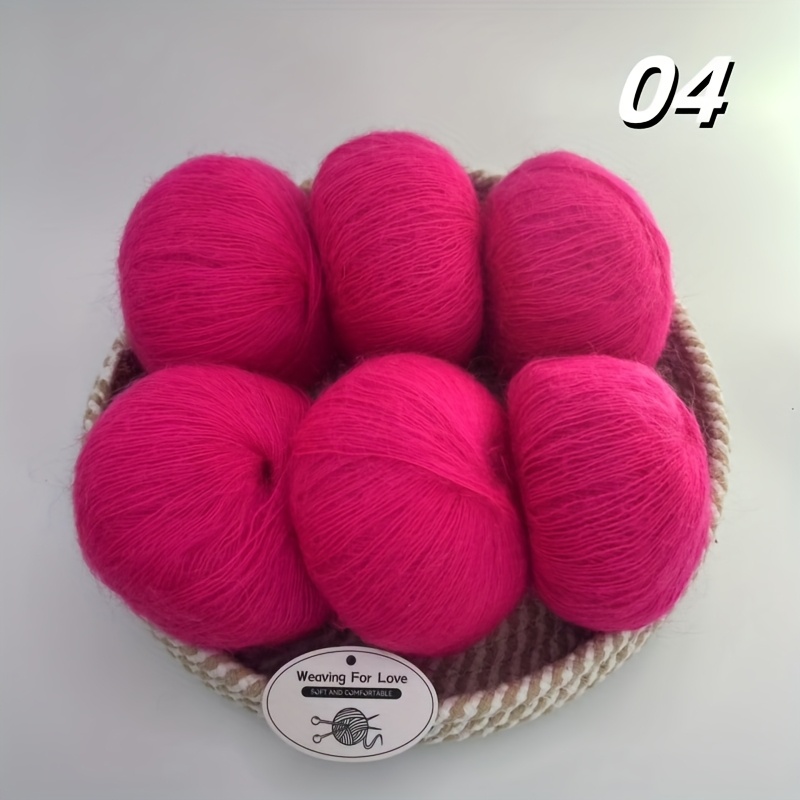 Image of 6pcs, Each Piece Is 150 Grams Of Mohair Yarn, Crochet Yarn, Warm, Skin-friendly, And Soft, Used For Knitting Sweaters, Scarves, Shawls And Other Diy Hand-crochets.