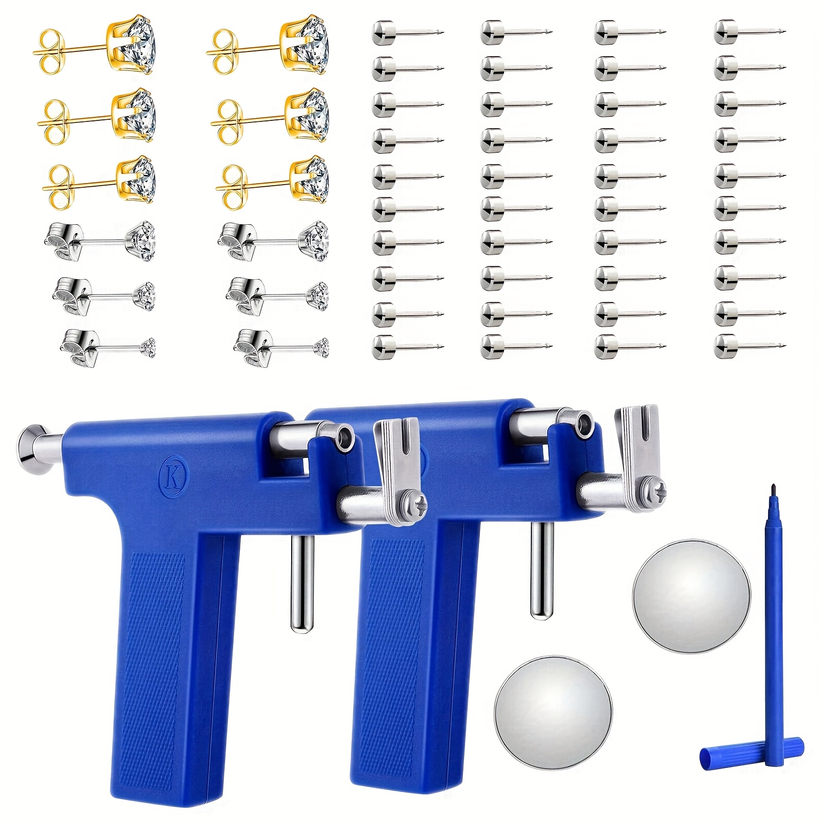 

59pcs Professional Piercing Tool Set, Multipurpose Body Piercing Kit With Stainless Steel And Backs For Salon & Home Use