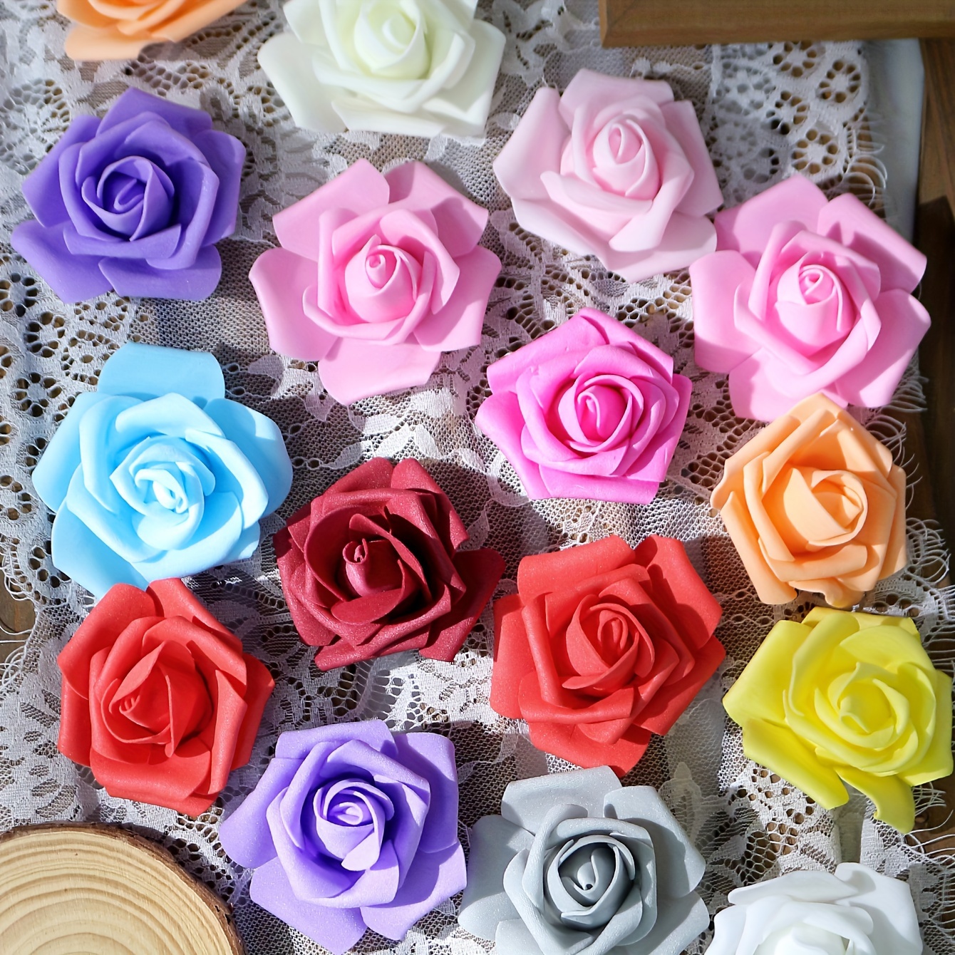 70 Stck Gemischte Farben Schaumstoff-Rosenkpfe - Grohandel Knstliche  Blumen fr DIY Hochzeitsstrue, Brautduschen, Tafelaufstze &  Partydekorationen