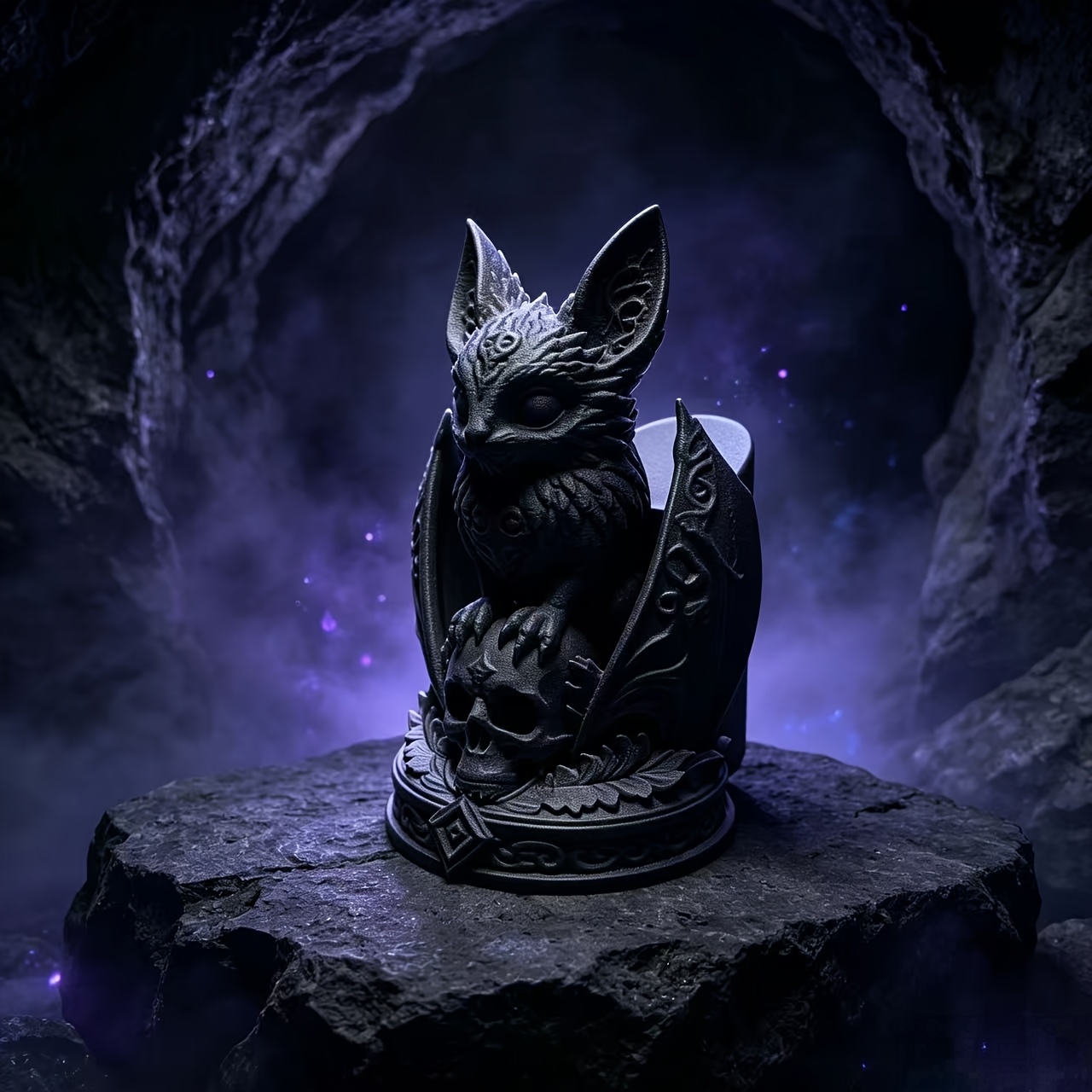 TEMU Magic Bat-shaped Game Controller Stand, Universal Controller Base, Gothic Esports Desktop Ornament