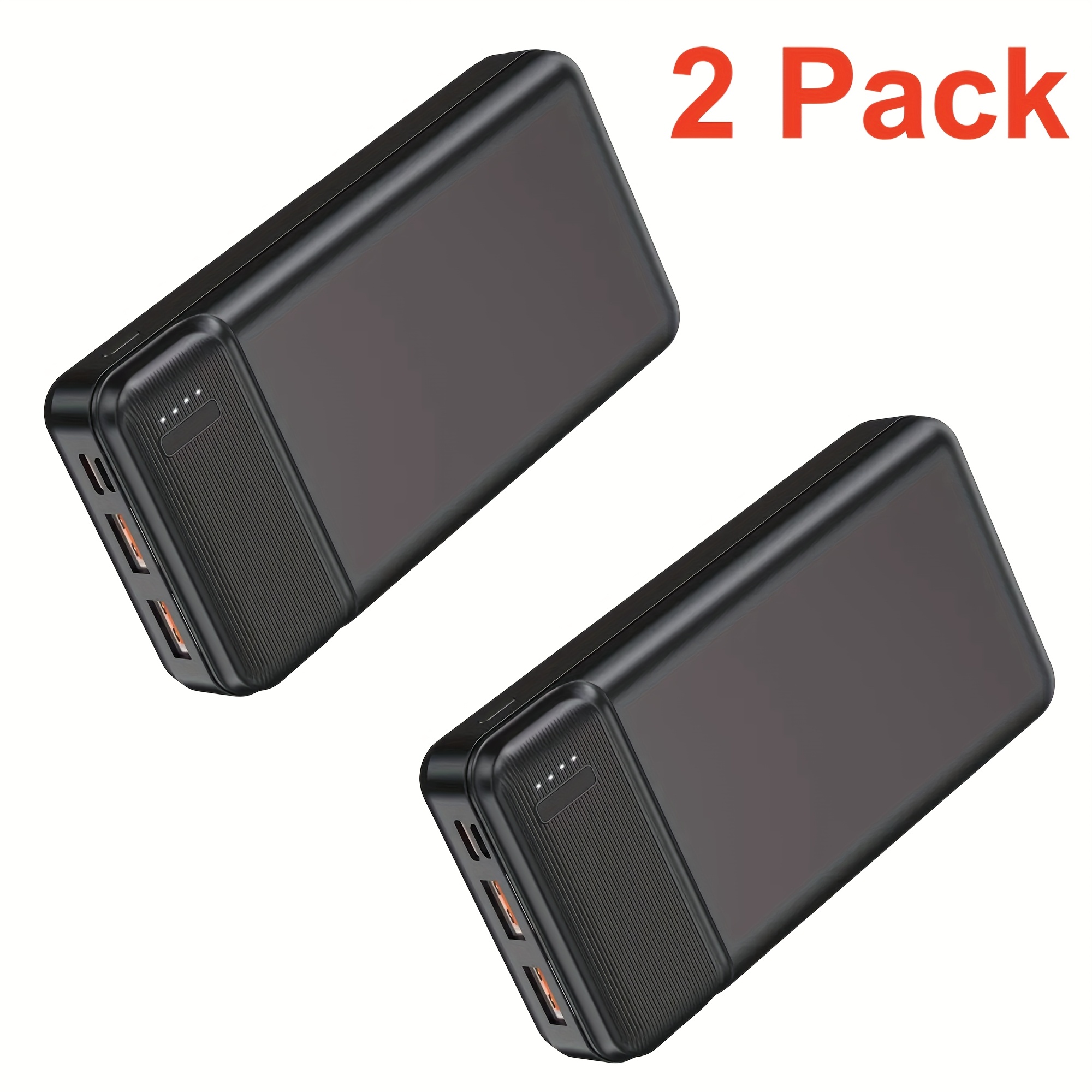 TEMU 2-pack Portable Charger 20000mah, .5w Power Bank, Battery Pack For 5v Heated Jacket Heated Vests, With Dual Usb & Usb-c Input/output, Suitable