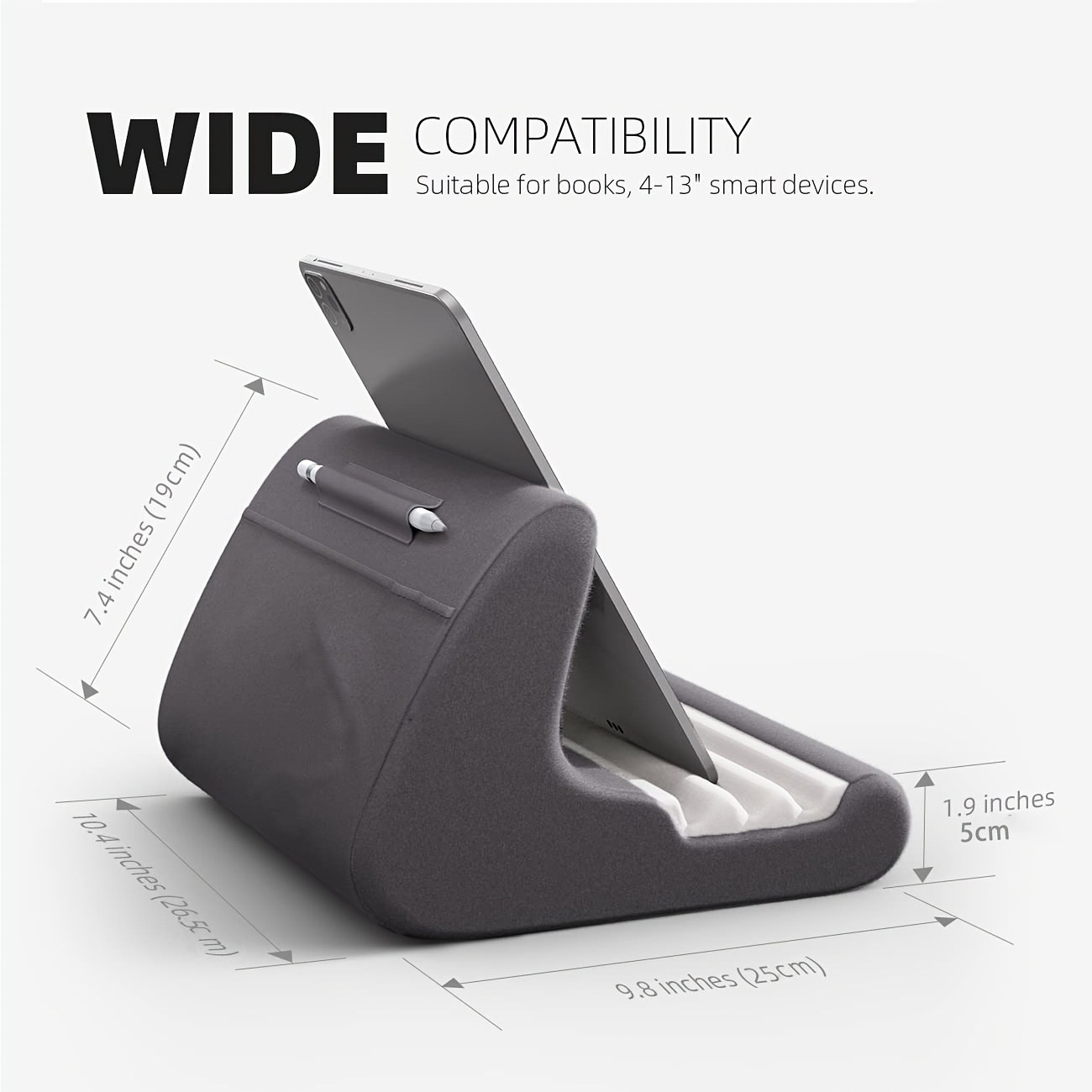 1pc tablet stand cushion holder bed tablet   with stylus holder and pocket notebook stand details 1