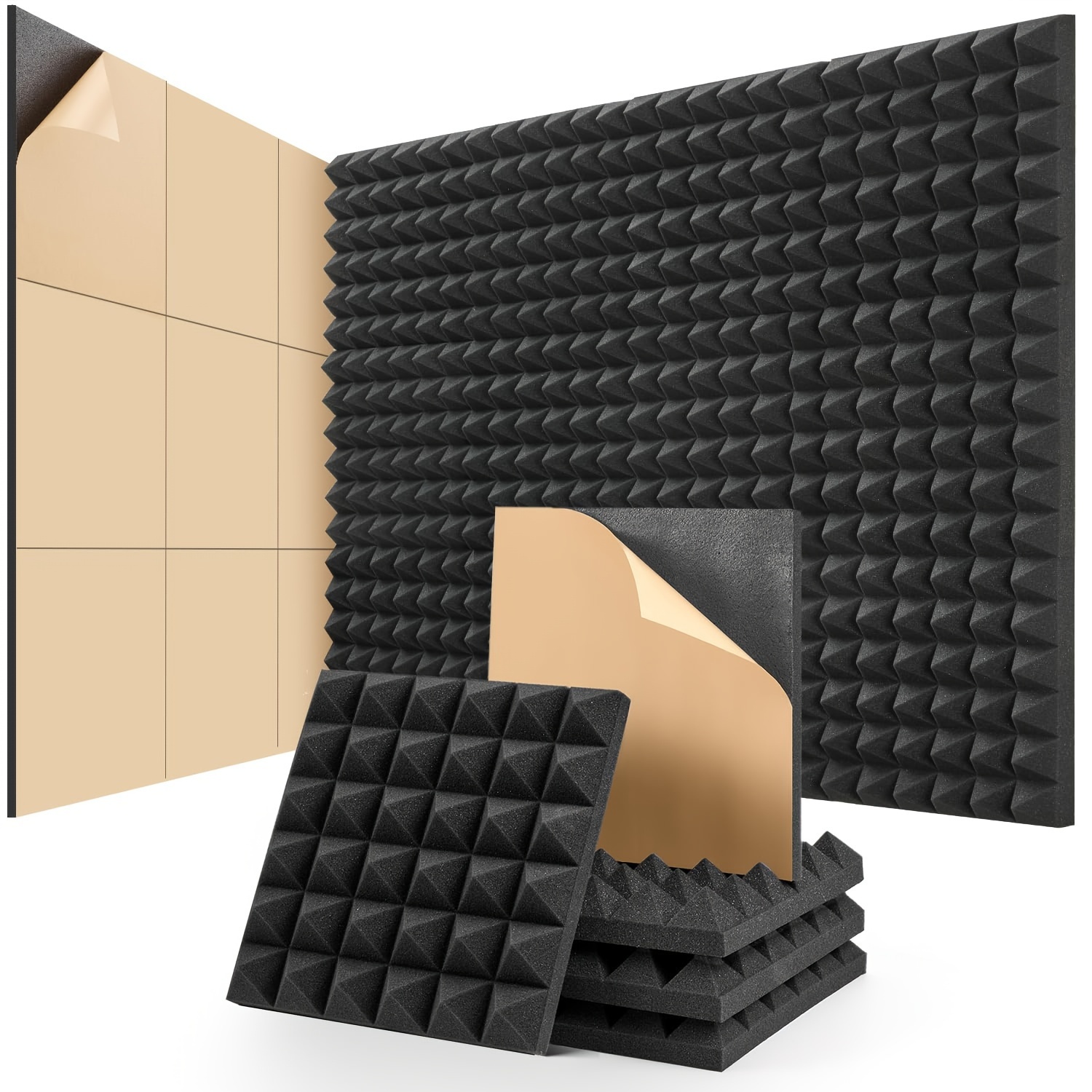 self   12pcs black 30x30x5cm high density flame retardant sound absorbing acoustic panels for recording   conference rooms music rooms home theaters live streaming   bedrooms listening rooms and other acoustic spaces
