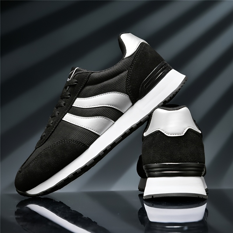 AOPLUS Men's Breathable Casual Sneakers - Lightweight Running Shoes with Cushioned Insole, Durable Rubber Sole, and Stylish Color Block Design for Sports and Casual Attire