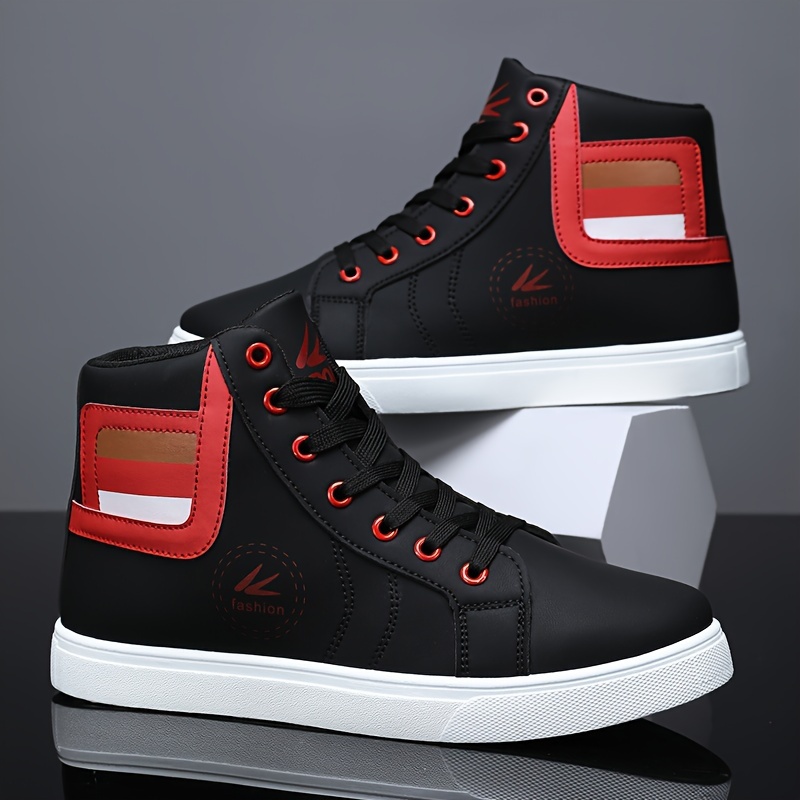 

Men's High-top Skate Sneakers - , Fashionable Lace-up Casual ,