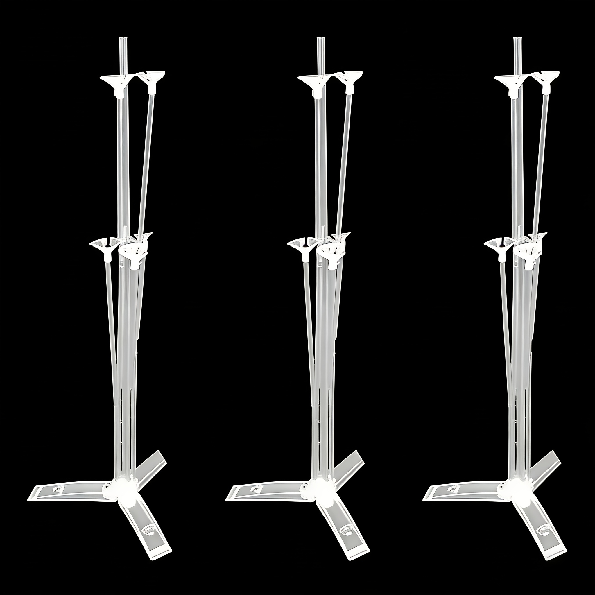 Image of 3 Pack Stable Balloon Stand Kit For Table, Clear Plastic Balloon Holder With Tripod Base, No Helium Needed For Birthday, Wedding, Graduation, Shower, Christmas, Halloween Party Decorations
