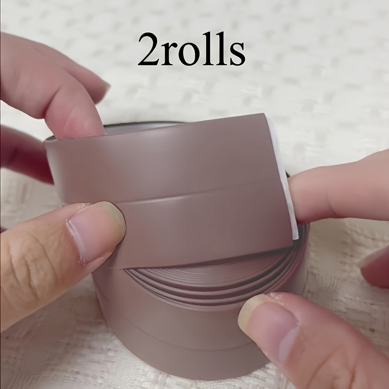 Image of 2rolls 3. Wide Decorative Caulk Strip - Tape Caulk For Kitchen, Bathroom, Shower, Toilet, Floor And Wall Edge Sealing, Protection And Decoration - , Self-adhesive, And Long-lasting