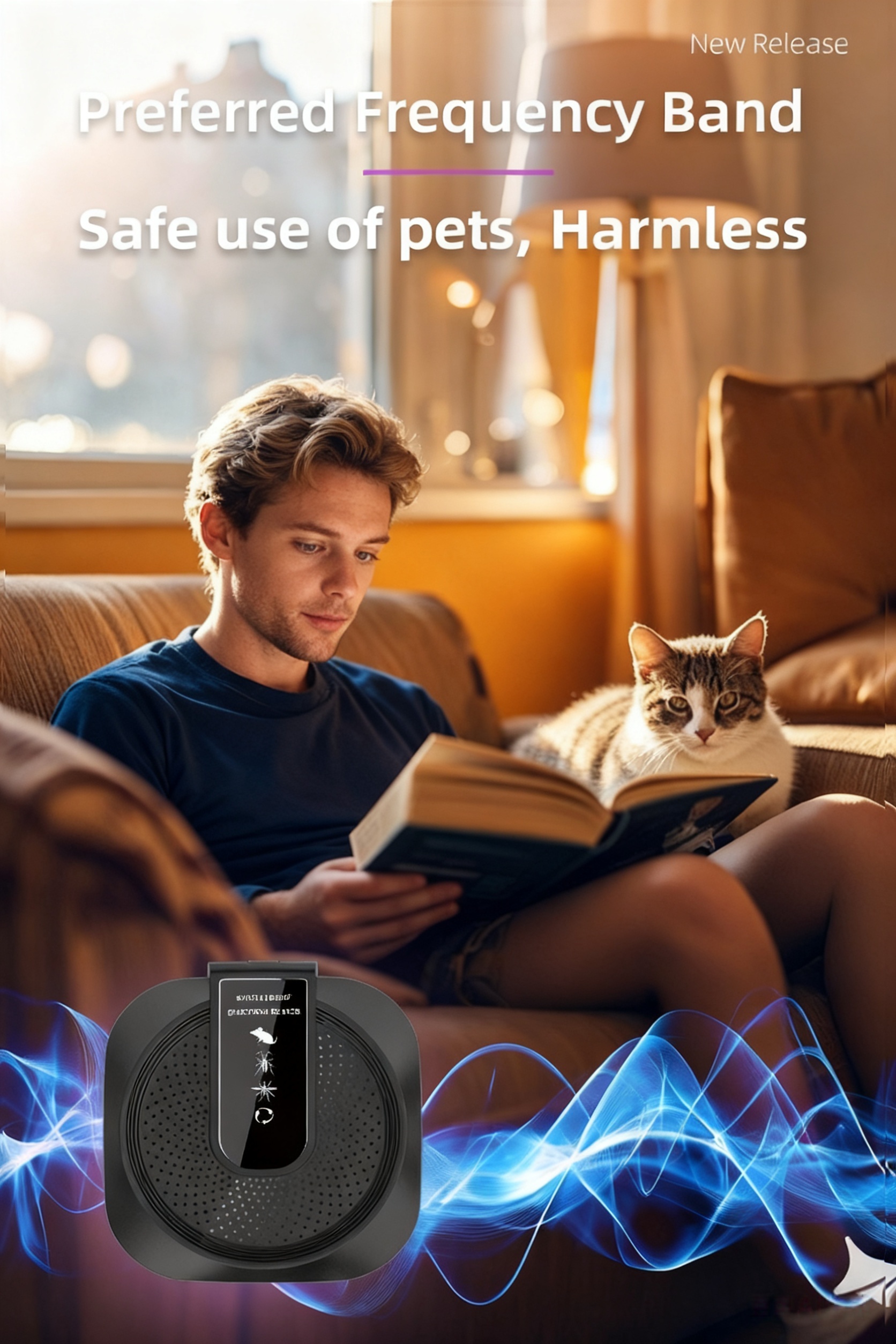 Ultra-Wide Coverage 0-500㎡ Smart Soundwave Technology Pest Repellent & Killer Suitable for Home, USB-Powered AI Drone-Free Insect Control, Safe for Pets &, Odorless Bug Zapper for Mice, Roaches, Spiders, Flies, Mosquitoes