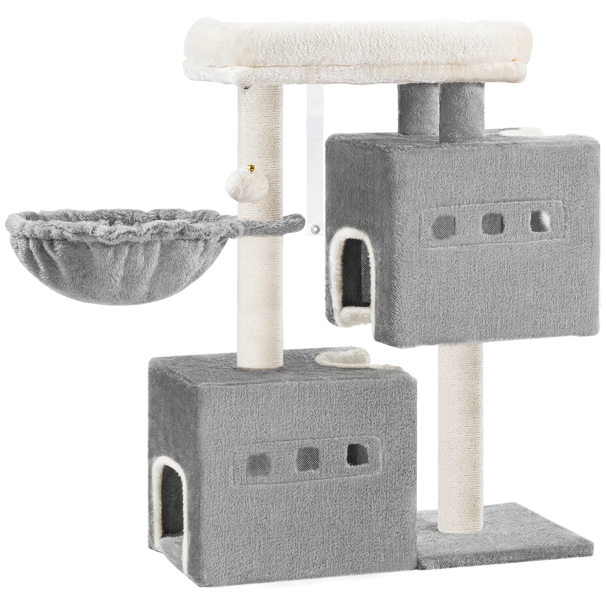 Cat Scratching Post, 75cm Sturdy Cat Tree, Cat Scratching Post With Large Lying Area, Cat Hole, Sisal Post, Basket, Plush Ball, Cat Furniture Play Tree
