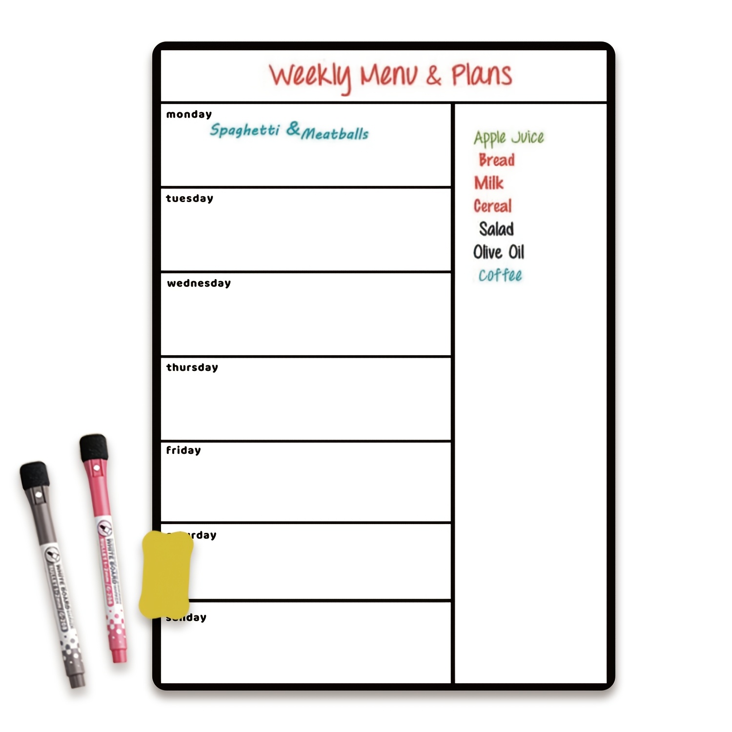 TEMU Hebdomadaire Magnétique pour Frigo, Bloc-Notes pour Listes de Tâches, Notes, Plans de , Tâches Ménagères, Événements et