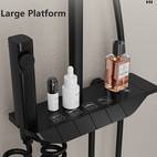 a set blackthermostatic shower set with 4 function piano keys shower faucet set bathroom shower head handheld mounted square shower head with airbrush temperature durable bath accessories enjoy a luxurious bathing experience