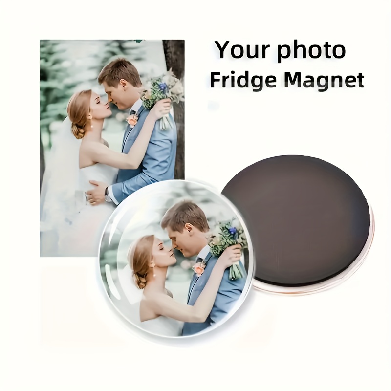 Custom 40mm Time Gem Glass Round Fridge Magnets Personalized Photos, Family, Pets, Or Celebrity Pictures, Suitable For Decorating Kitchens And Offices
