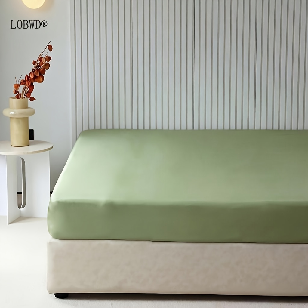 TEMU 1pc Lobwd 1pc Hotel-style Bed Sheet Suitable For Sleeping Naked, 100% Fiber Cooling Fitted Sheet With Deep Pocket, -friendly Reactive Dye