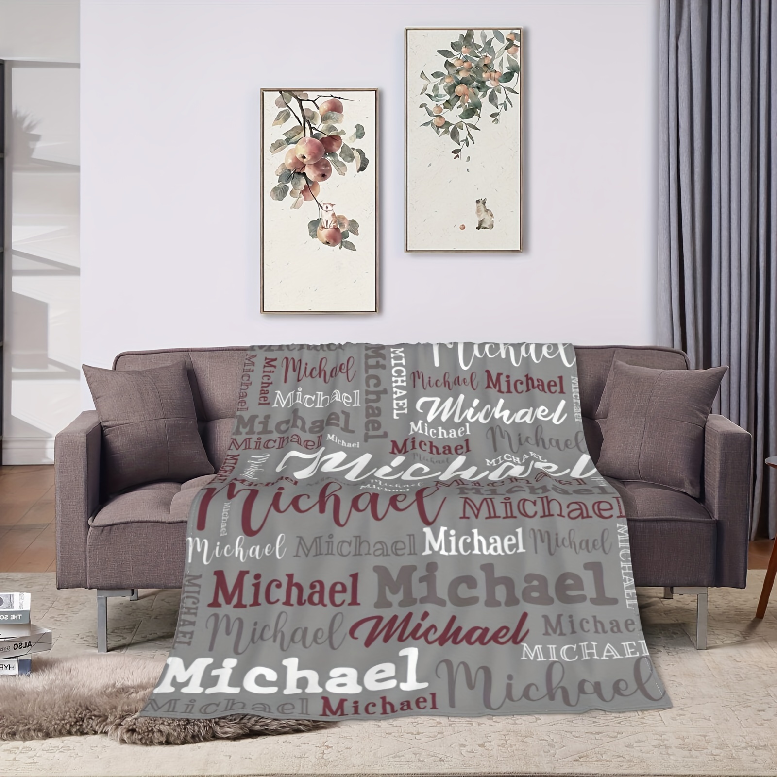   personalized   blanket polyester   flannel knit fabric digital printing mixed color   details 3