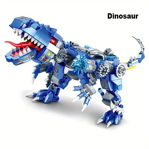 433pcs mechanical dinosaur knight mecha building blocks set abs plastic construction toy kit with 2 transforming for boys girls ideal birthday gift small particle puzzle toys