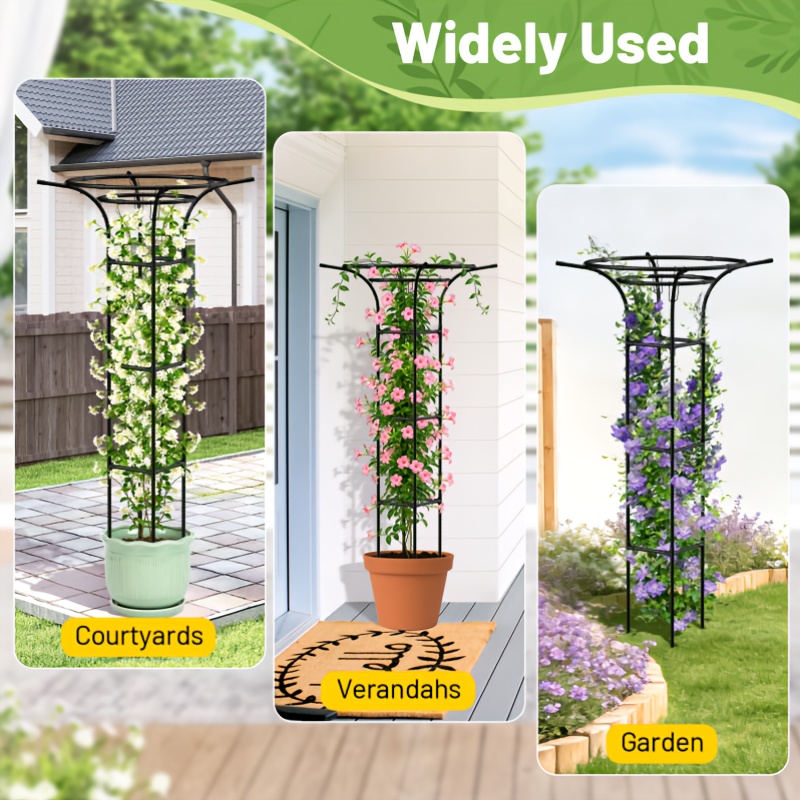 TEMU 2-pack, 65-inch Plant Climbing Support Frame, 4-tier Outdoor Climbing Vine Trellis, Gardening Flower Support Pole Frame