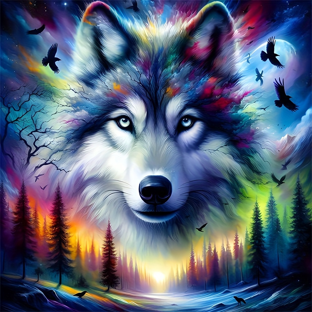 

1pc Diy 5d Diamond Painting Kit, , Full Round Drill Canvas Art Embroidery Stitch For Home Wall Decor, Animal Series Craft Gift