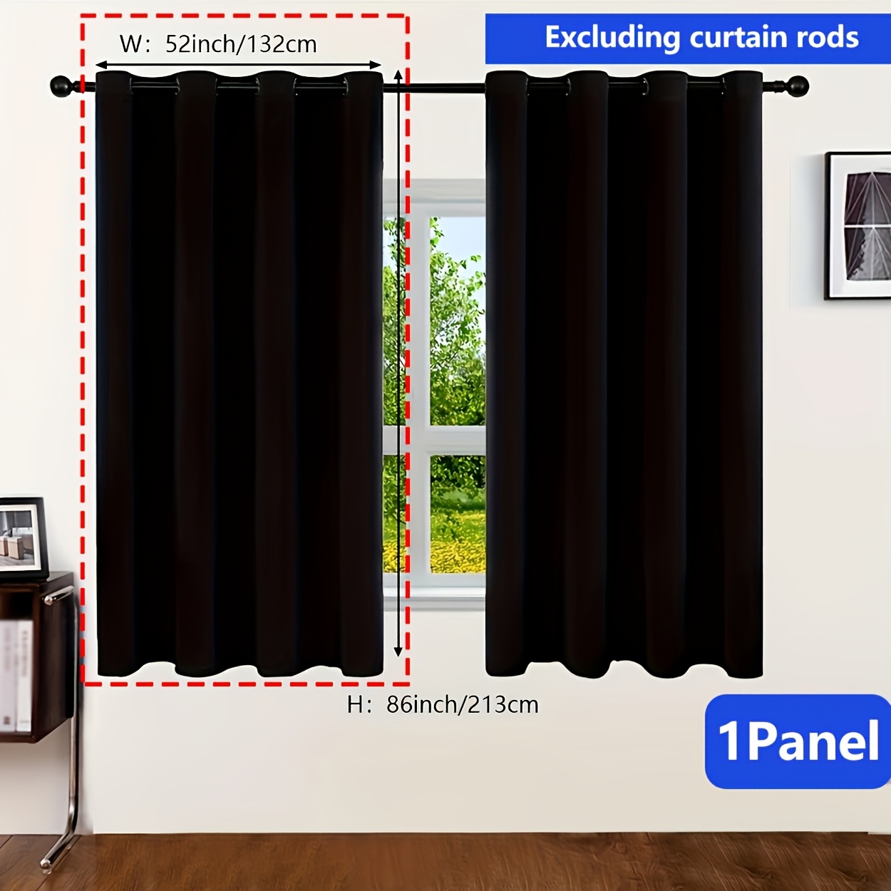 Modern Thickened Black -blocking Thermal Insulation Room Darkening Bedroom Sunshade Curtain With Loop Top, For Living Room And Balcony