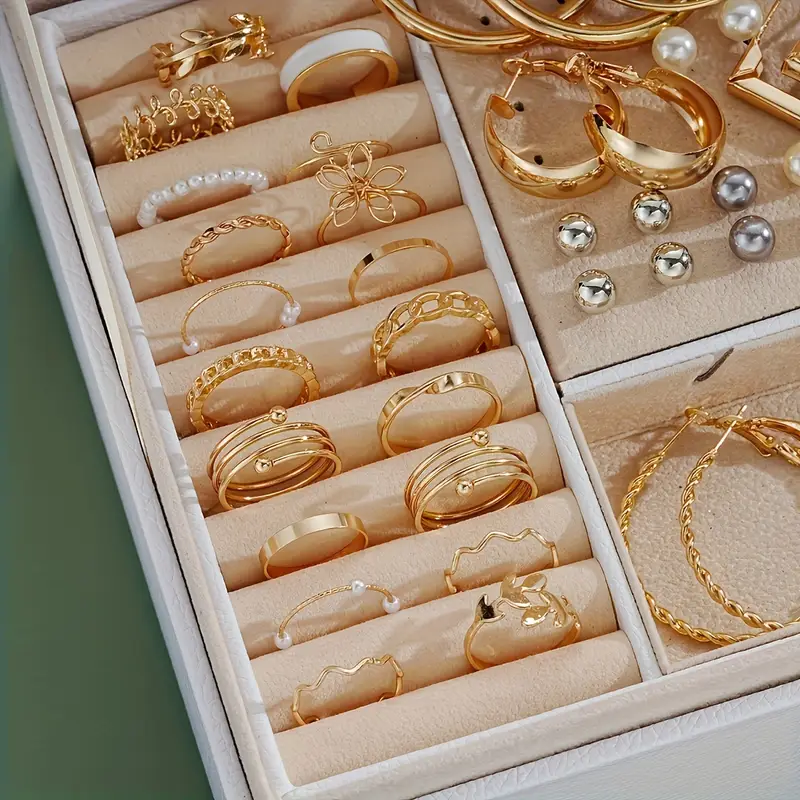 86pcs fashionable elegant necklace earrings rings and studs jewelry set for women s versatile casual attire or holiday gift included Product details 6