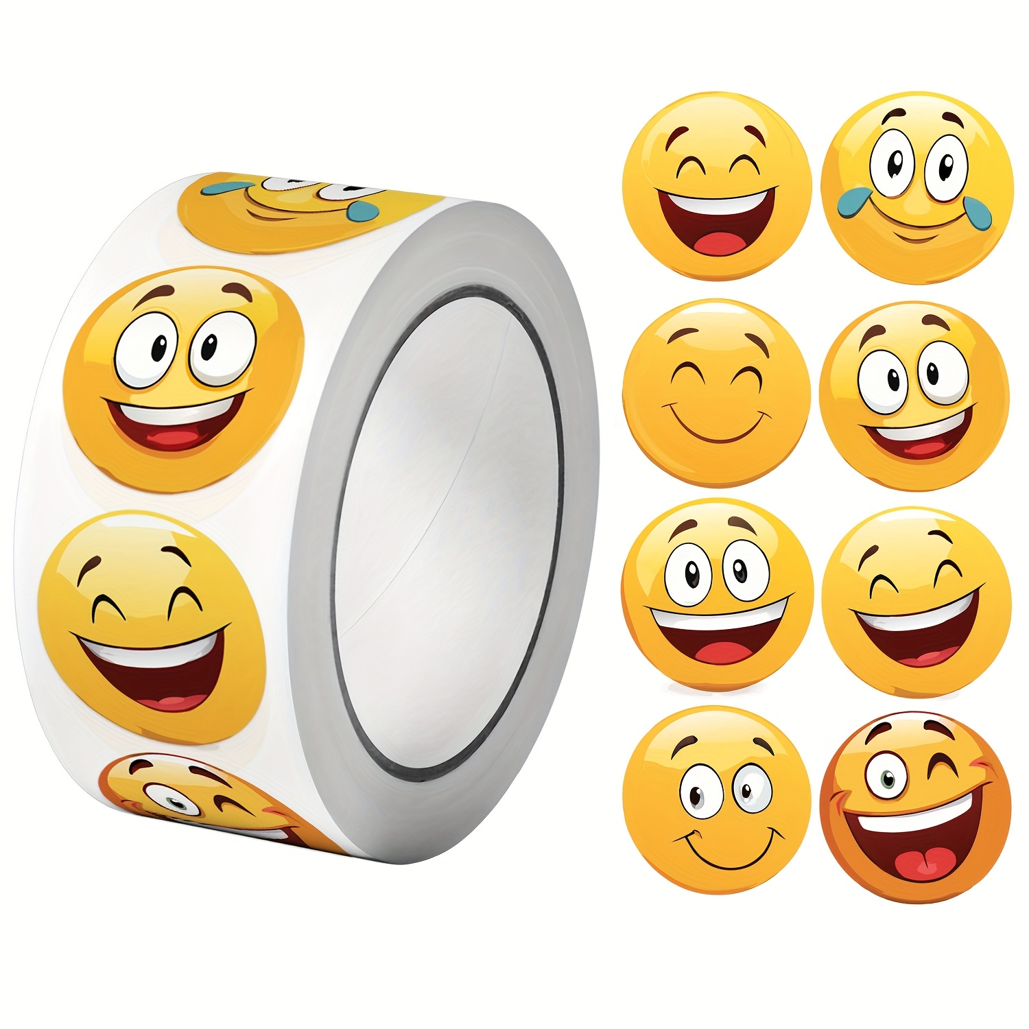 500pcs/roll Happy Sticker 2.5cm/1.0'' 16 Designs Decals Diy Gifts Suitable For Gift Packaging Sealing Labels And Polite Greetings